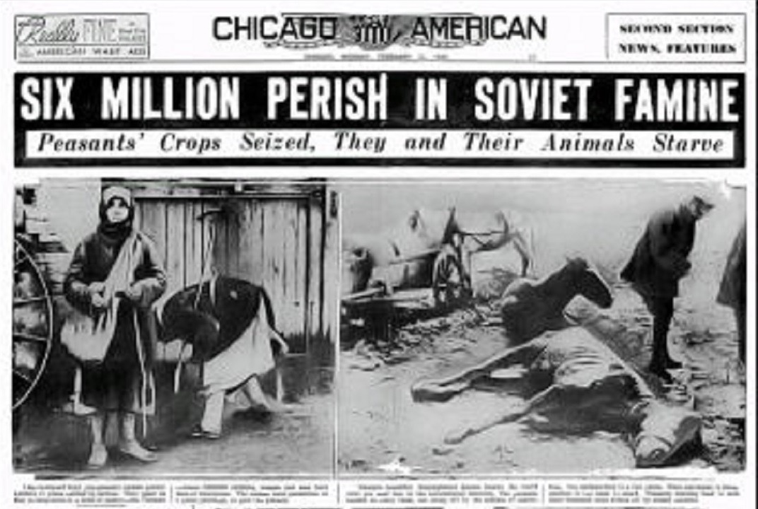 Le 25 février 1935, le Chicago American publie un article de Thomas Walker sur le bilan de la grande famine 